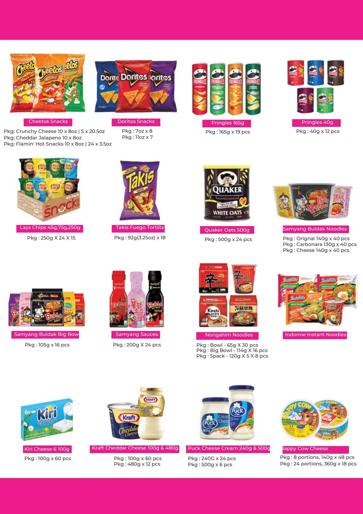 Product range preview from the Sky Source 2026 FMCG catalogue